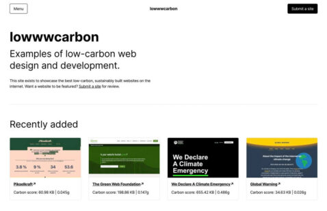 Overview of lowwwcarbon.com showcase