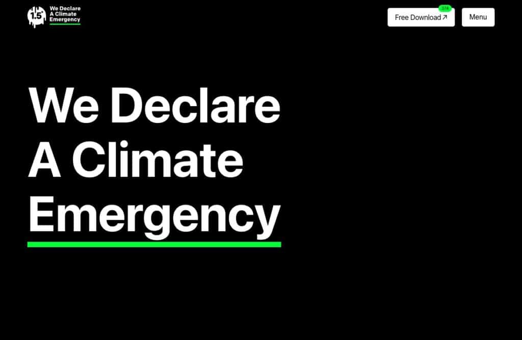 We Declare A Climate Emergency homepage