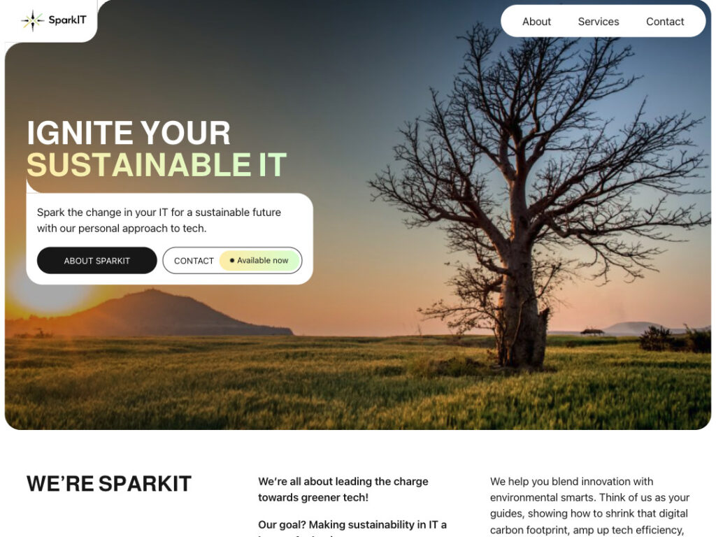 SparkIT website homepage