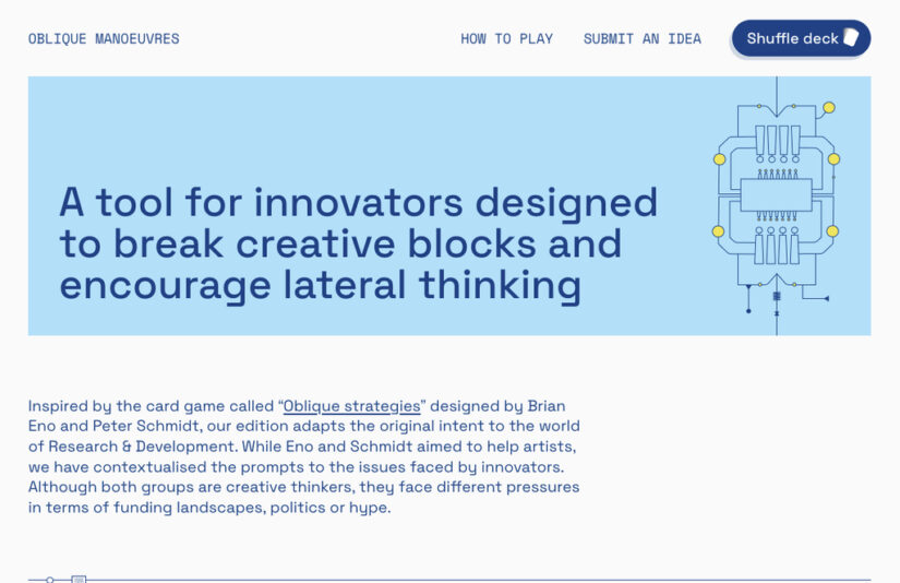 Oblique Manoeuvres website homepage