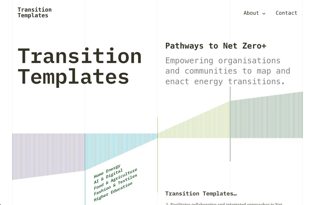 Transition Templates website homepage