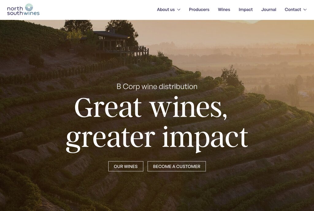 North South Wines homepage
